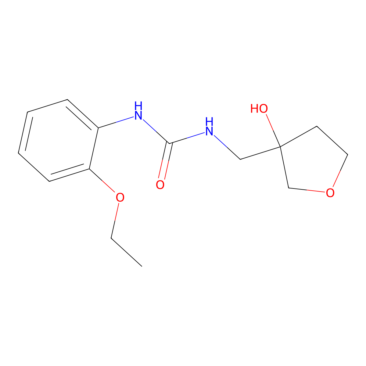 1-(2-Ethoxyphenyl)-3-[(3-hydroxyoxolan-3-yl)methyl]urea molecular structure, CAS 2034419-71-9