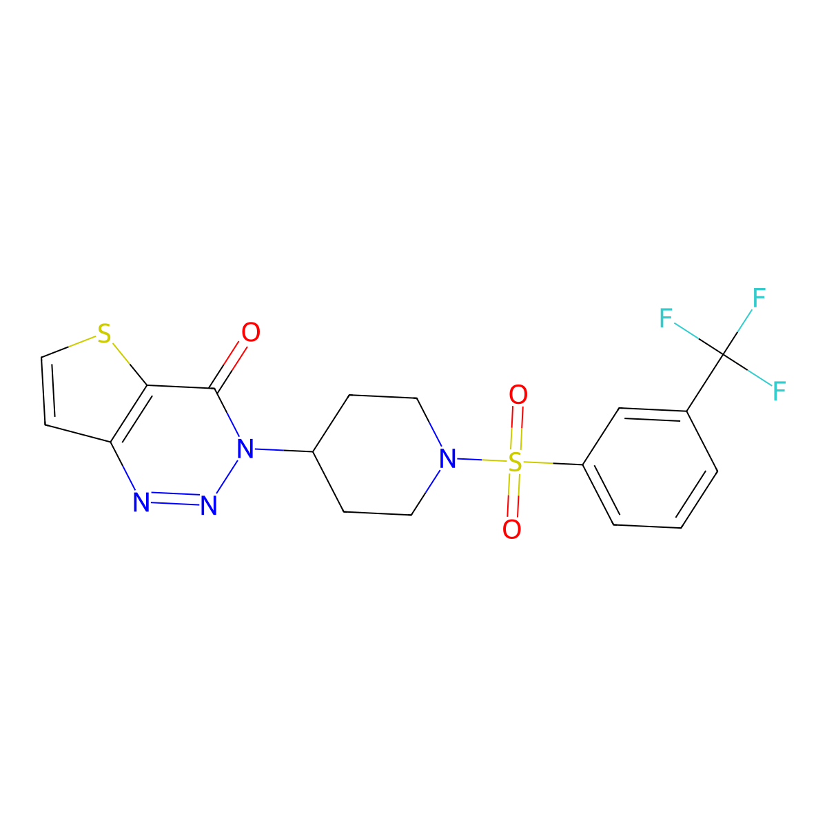 3-(1-((3-(trifluoromethyl)phenyl)sulfonyl)piperidin-4-yl)thieno[3,2-d][1,2,3]triazin-4(3H)-one molecular structure, CAS 2034419-72-0