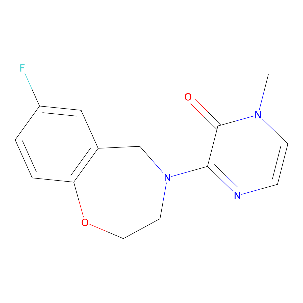 3-(7-fluoro-2,3-dihydrobenzo[f][1,4]oxazepin-4(5H)-yl)-1-methylpyrazin-2(1H)-one molecular structure, CAS 2034419-74-2