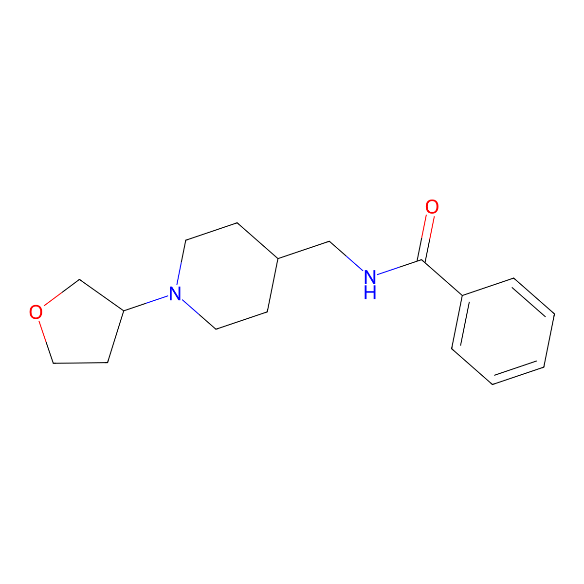 N-((1-(tetrahydrofuran-3-yl)piperidin-4-yl)methyl)benzamide molecular structure, CAS 2034419-86-6