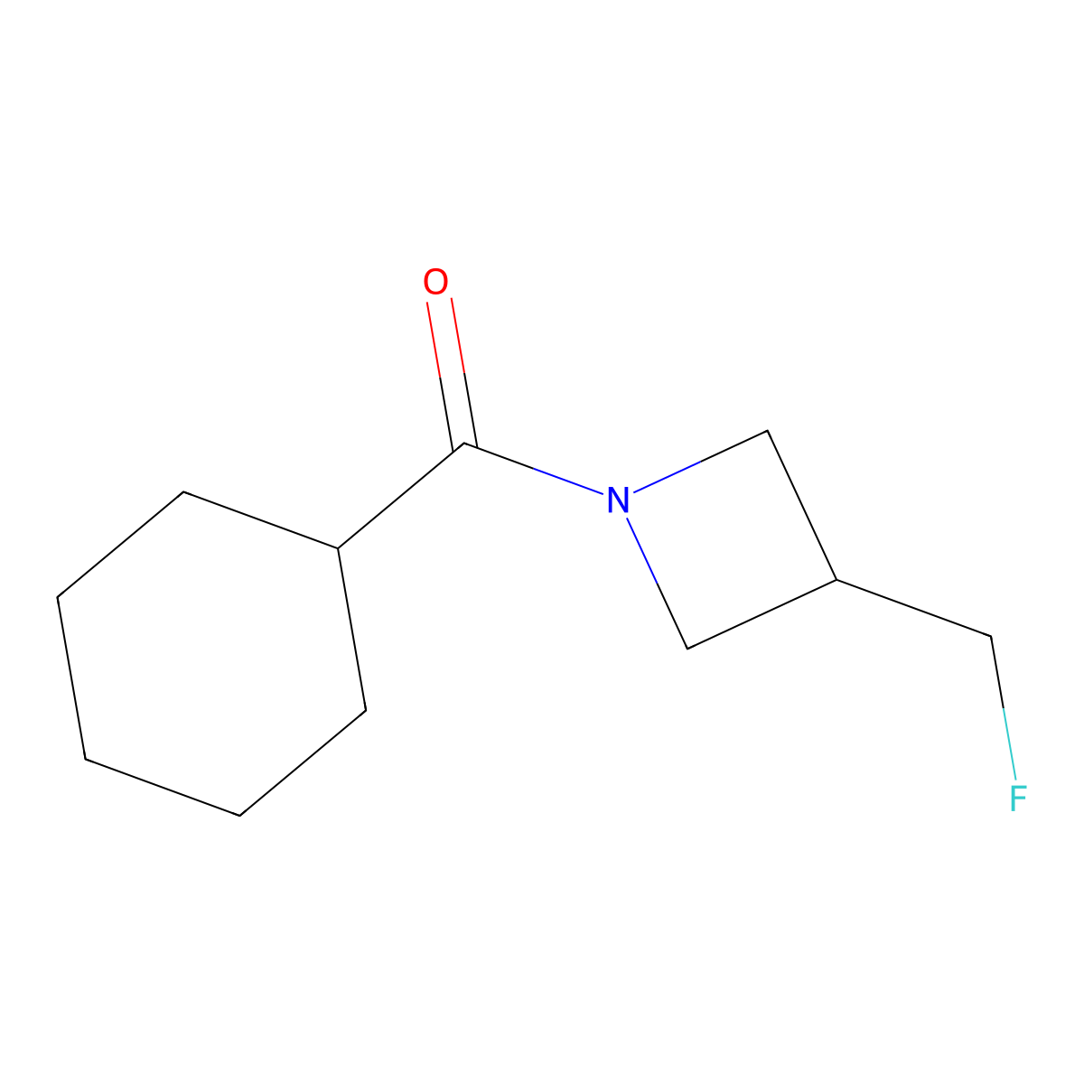 Cyclohexyl(3-(fluoromethyl)azetidin-1-yl)methanone molecular structure, CAS 2034419-97-9