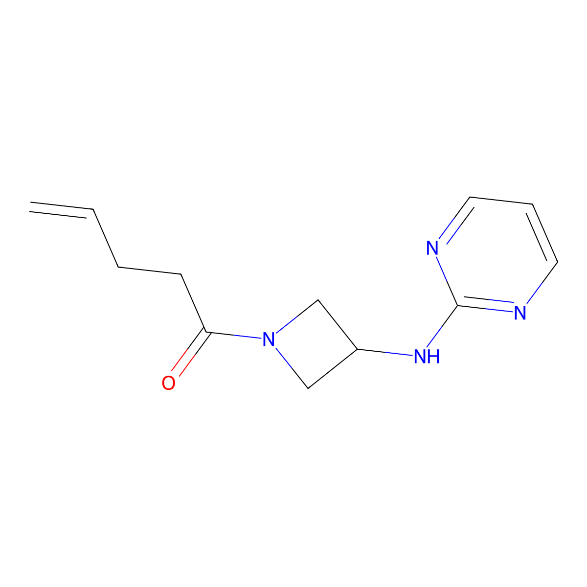 1-(3-(Pyrimidin-2-ylamino)azetidin-1-yl)pent-4-en-1-one molecular structure, CAS 2034419-98-0