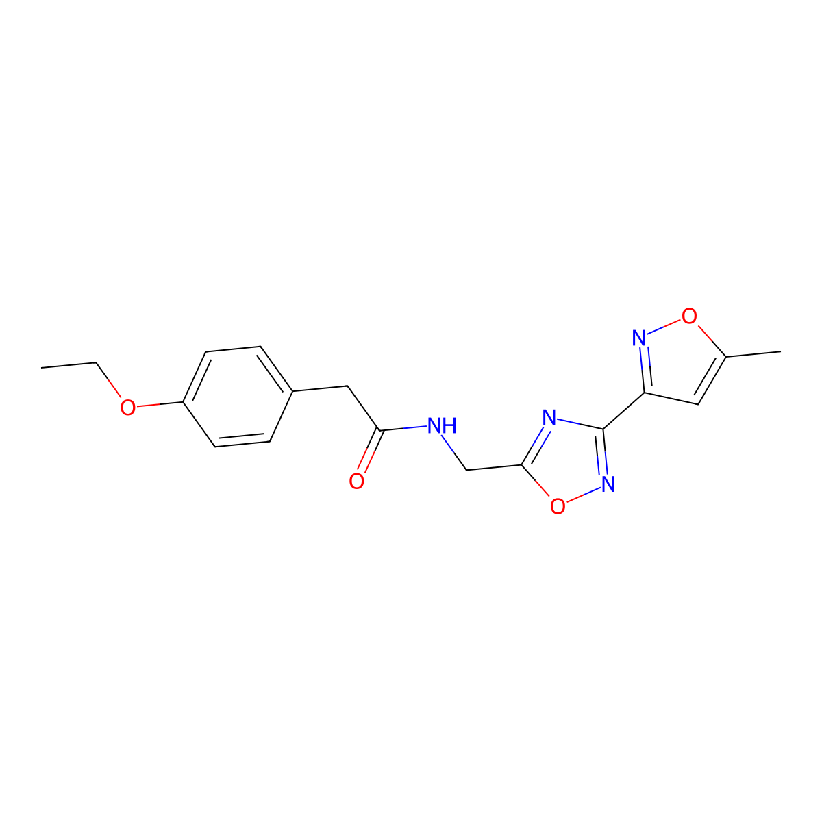 2-(4-ethoxyphenyl)-N-((3-(5-methylisoxazol-3-yl)-1,2,4-oxadiazol-5-yl)methyl)acetamide molecular structure, CAS 2034420-08-9