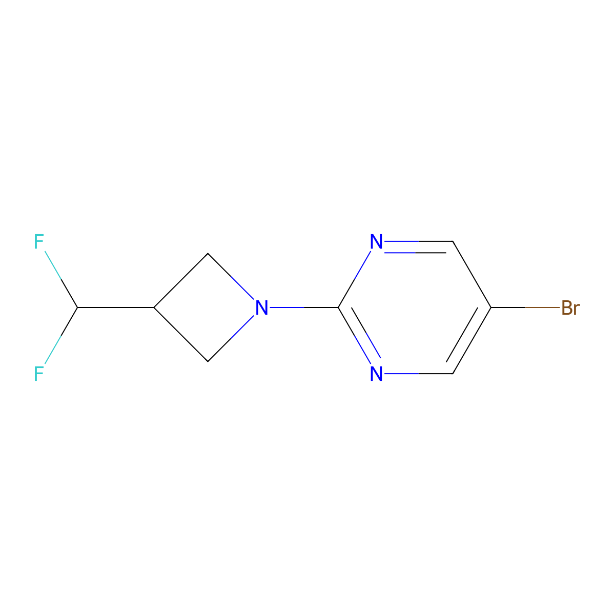 5-Bromo-2-[3-(difluoromethyl)azetidin-1-yl]pyrimidine molecular structure, CAS 2034420-34-1