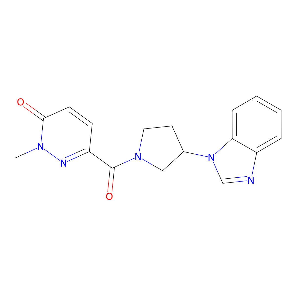 6-[3-(1H-1,3-benzodiazol-1-yl)pyrrolidine-1-carbonyl]-2-methyl-2,3-dihydropyridazin-3-one molecular structure, CAS 2034420-39-6