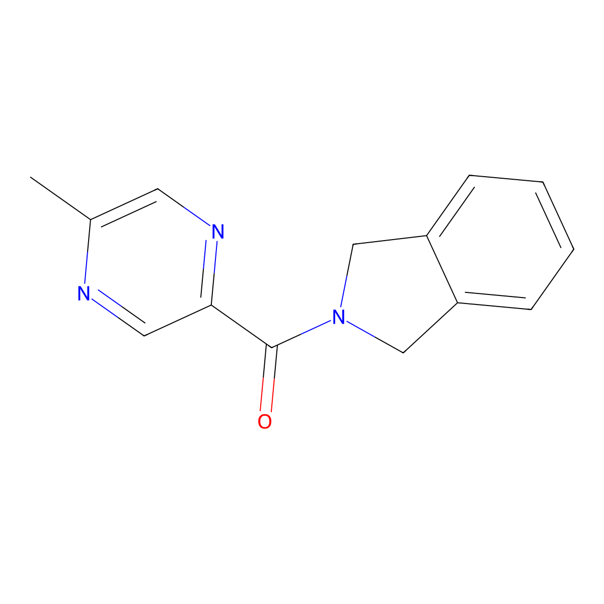 Isoindolin-2-yl(5-methylpyrazin-2-yl)methanone molecular structure, CAS 2034420-44-3