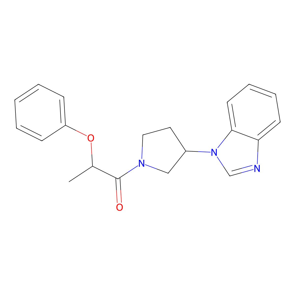 1-(3-(1H-benzo[d]imidazol-1-yl)pyrrolidin-1-yl)-2-phenoxypropan-1-one molecular structure, CAS 2034420-46-5