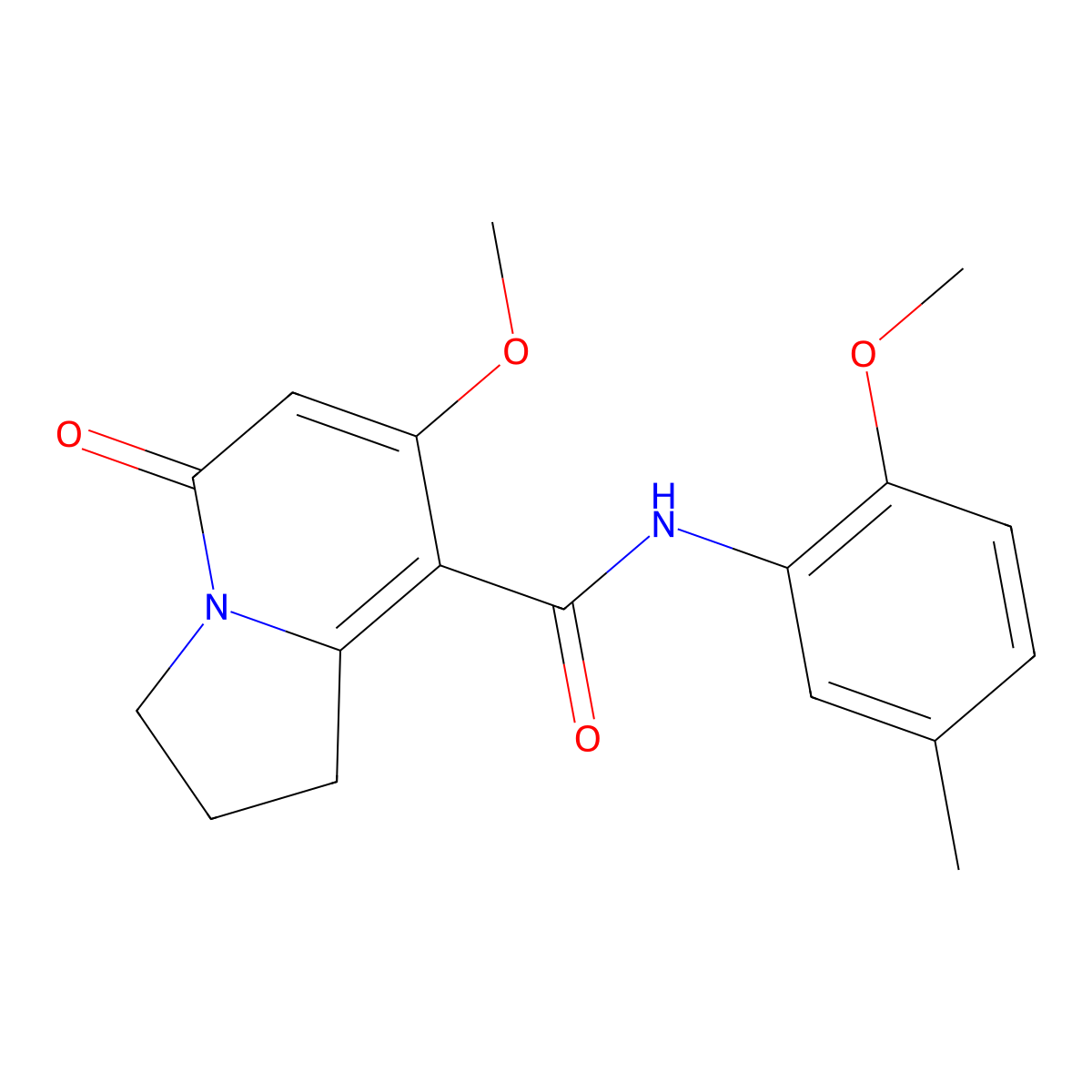 7-methoxy-N-(2-methoxy-5-methylphenyl)-5-oxo-1,2,3,5-tetrahydroindolizine-8-carboxamide molecular structure, CAS 2034420-51-2