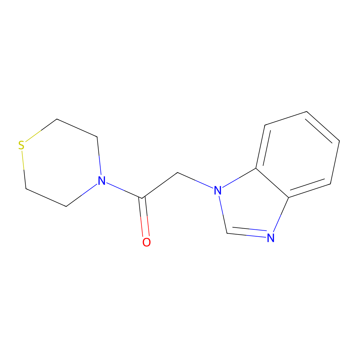 2-(1H-benzo[d]imidazol-1-yl)-1-thiomorpholinoethanone molecular structure, CAS 2034420-54-5