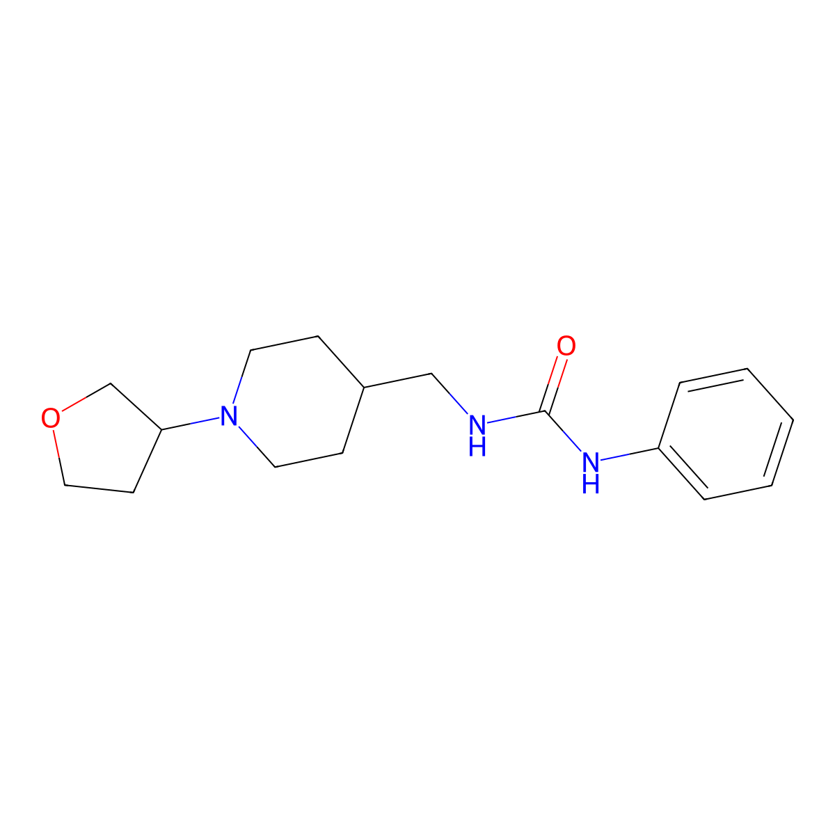 1-Phenyl-3-((1-(tetrahydrofuran-3-yl)piperidin-4-yl)methyl)urea molecular structure, CAS 2034420-56-7