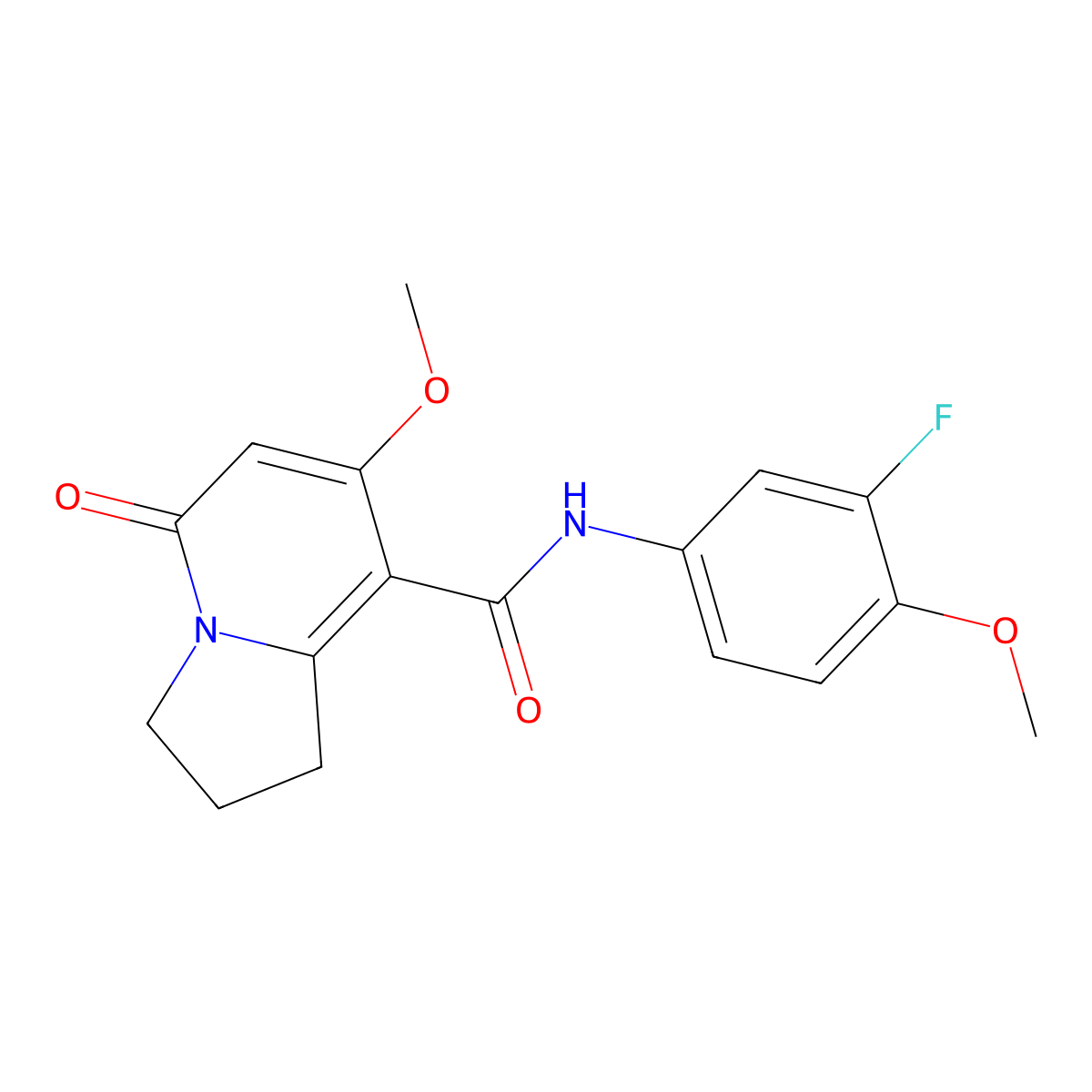 N-(3-fluoro-4-methoxyphenyl)-7-methoxy-5-oxo-1,2,3,5-tetrahydroindolizine-8-carboxamide molecular structure, CAS 2034420-57-8