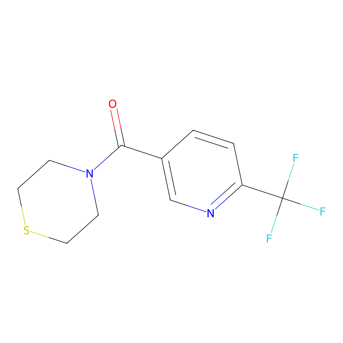 Thiomorpholino(6-(trifluoromethyl)pyridin-3-yl)methanone molecular structure, CAS 2034420-58-9