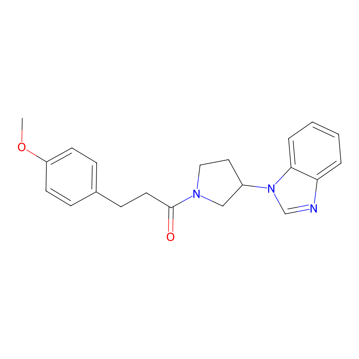 1-(3-(1H-benzo[d]imidazol-1-yl)pyrrolidin-1-yl)-3-(4-methoxyphenyl)propan-1-one molecular structure, CAS 2034420-60-3