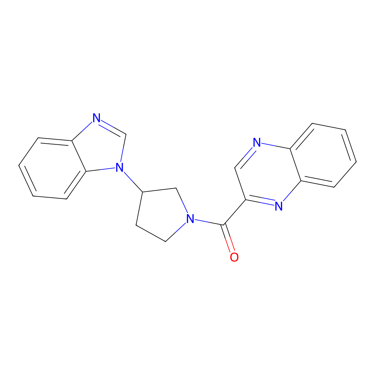 (3-(1H-benzo[d]imidazol-1-yl)pyrrolidin-1-yl)(quinoxalin-2-yl)methanone molecular structure, CAS 2034420-73-8