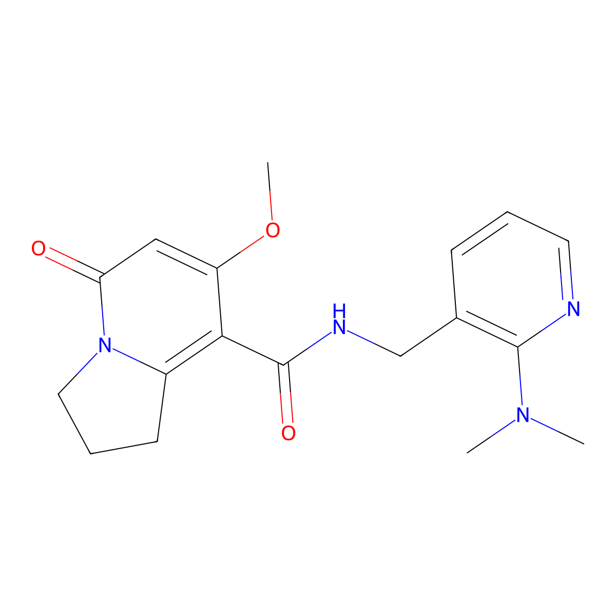 N-{[2-(dimethylamino)pyridin-3-yl]methyl}-7-methoxy-5-oxo-1,2,3,5-tetrahydroindolizine-8-carboxamide molecular structure, CAS 2034420-74-9