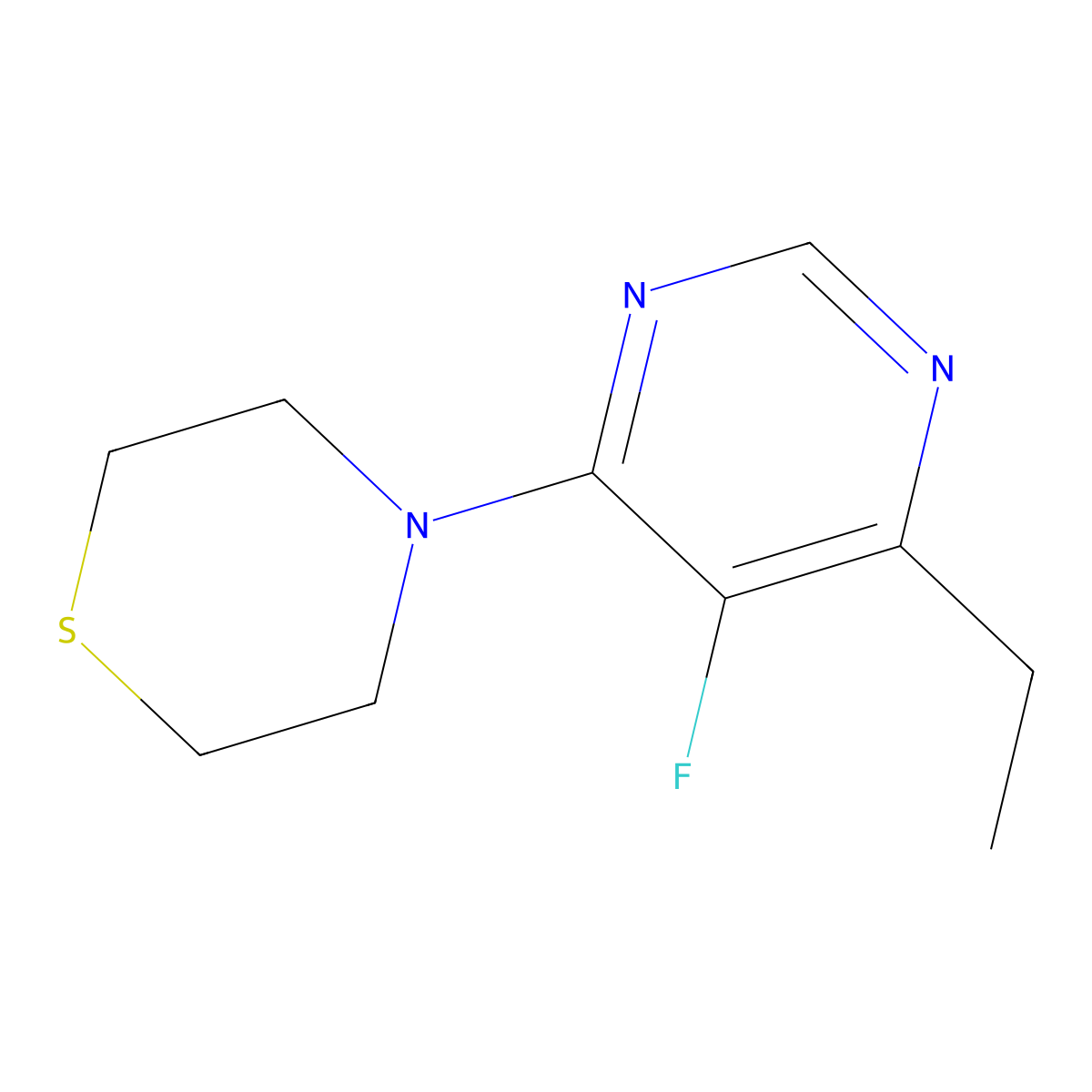 4-(6-Ethyl-5-fluoropyrimidin-4-yl)thiomorpholine molecular structure, CAS 2034420-80-7
