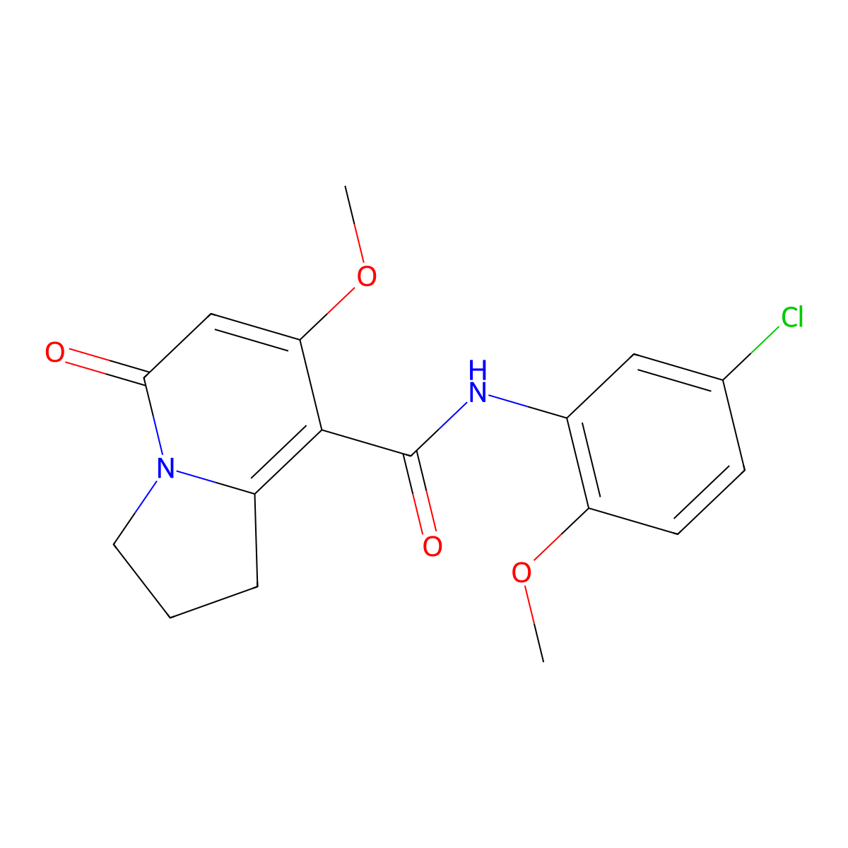 N-(5-chloro-2-methoxyphenyl)-7-methoxy-5-oxo-1,2,3,5-tetrahydroindolizine-8-carboxamide molecular structure, CAS 2034420-82-9