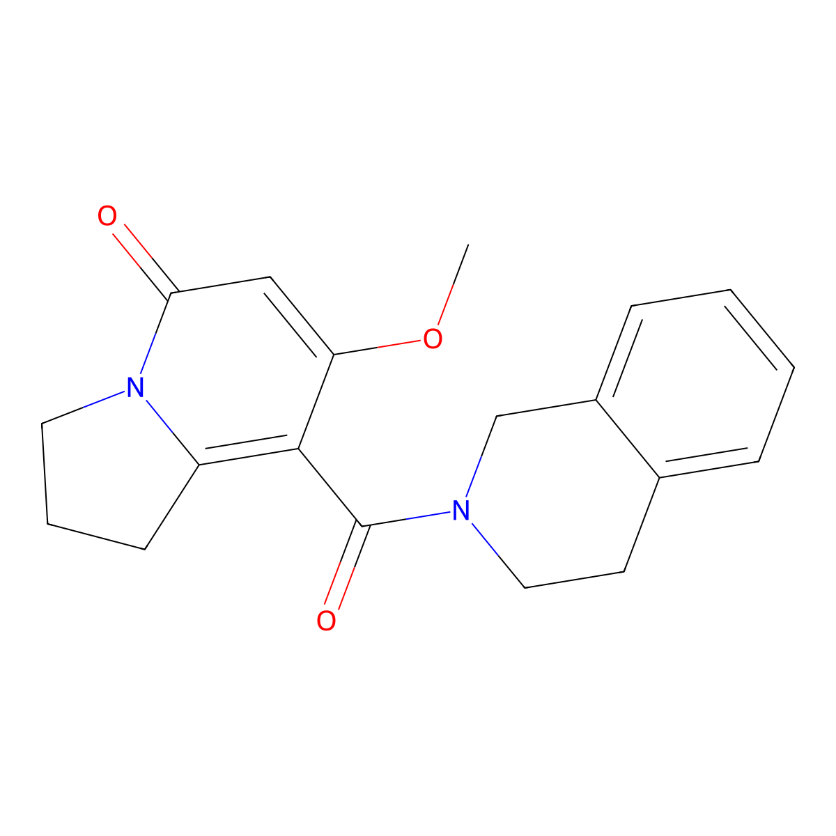 7-methoxy-8-(1,2,3,4-tetrahydroisoquinoline-2-carbonyl)-2,3-dihydroindolizin-5(1H)-one molecular structure, CAS 2034420-90-9