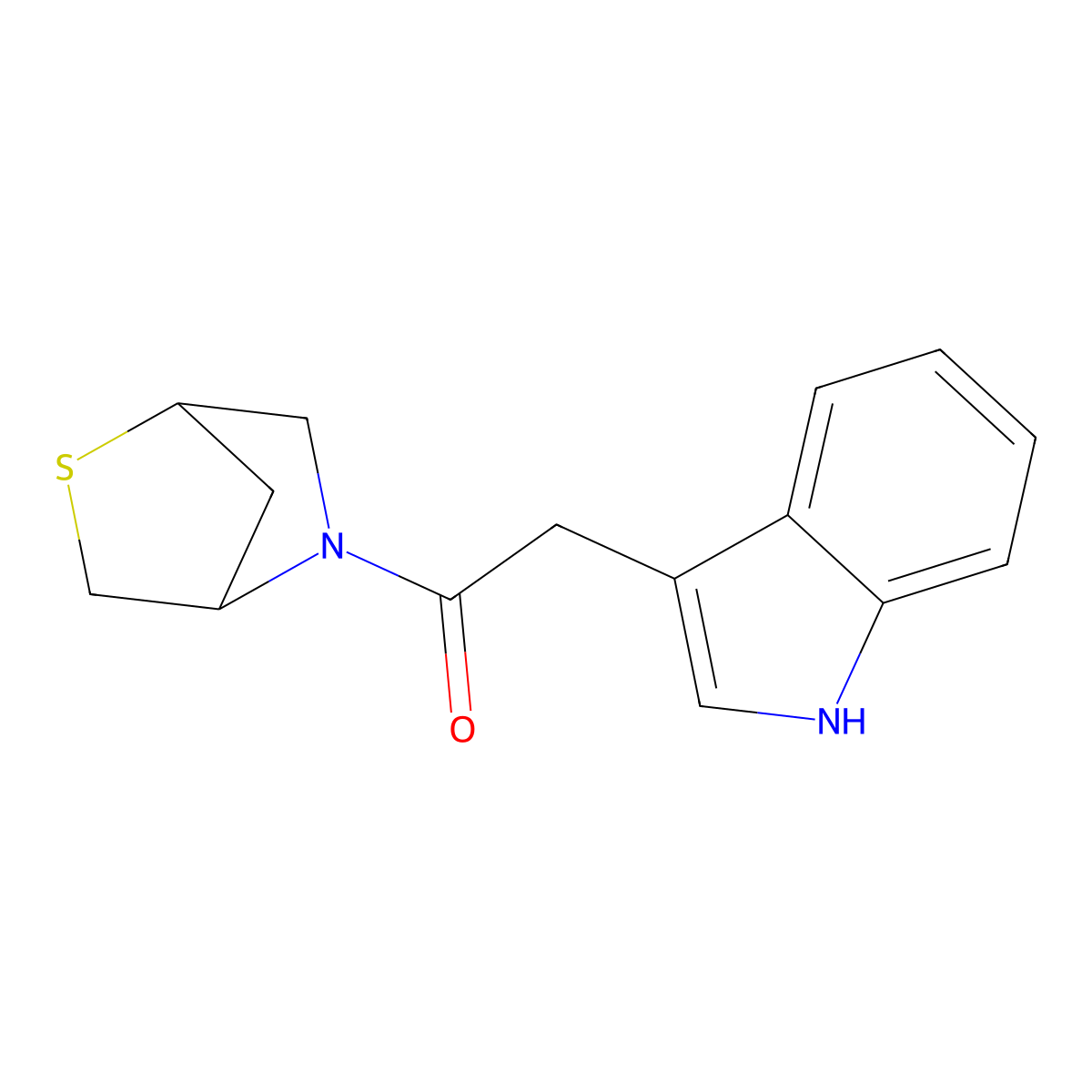 1-(2-thia-5-azabicyclo[2.2.1]heptan-5-yl)-2-(1H-indol-3-yl)ethanone molecular structure, CAS 2034420-94-3
