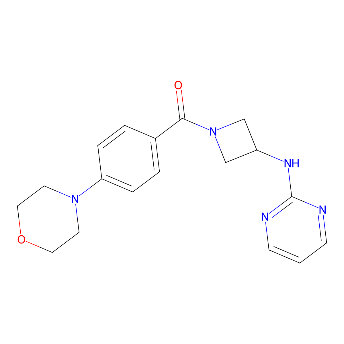 (4-Morpholinophenyl)(3-(pyrimidin-2-ylamino)azetidin-1-yl)methanone molecular structure, CAS 2034420-95-4