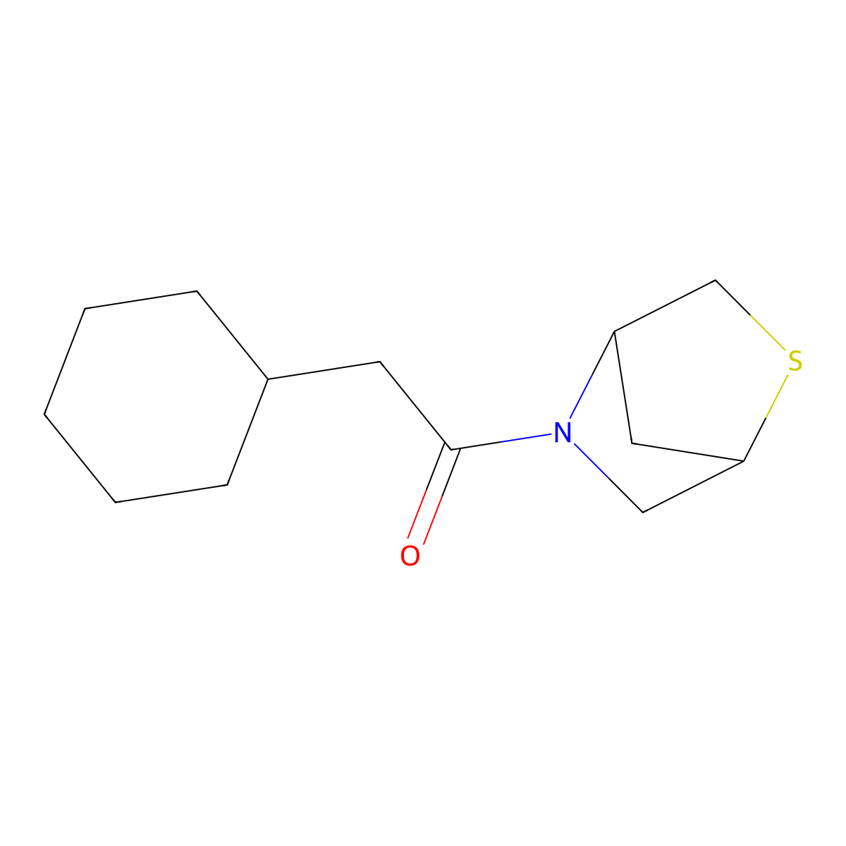 1-(2-Thia-5-azabicyclo[2.2.1]heptan-5-yl)-2-cyclohexylethanone molecular structure, CAS 2034421-01-5