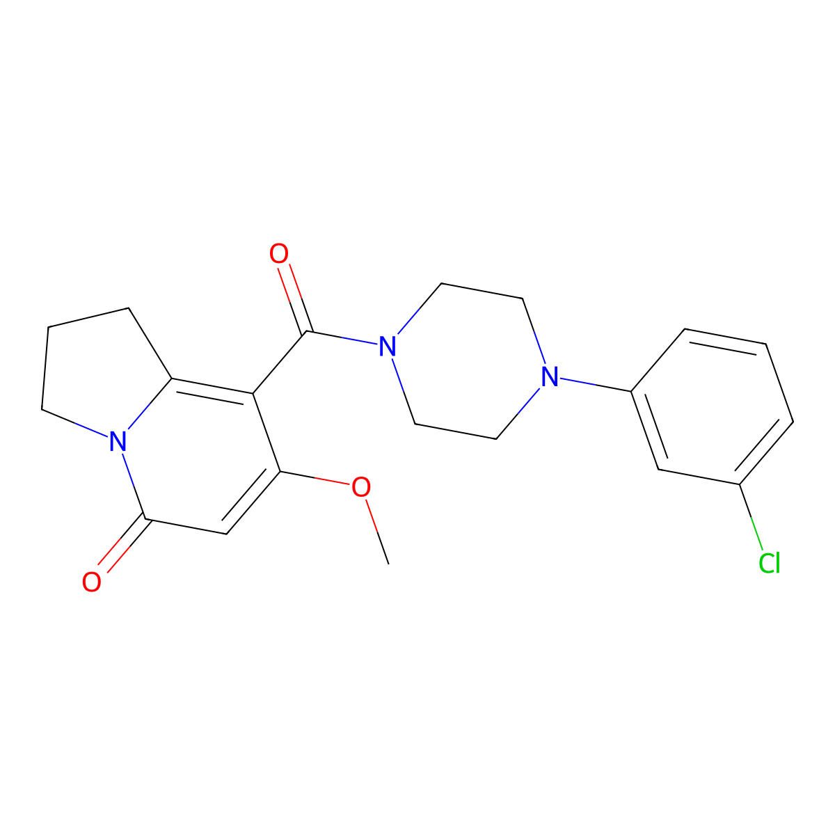 8-(4-(3-chlorophenyl)piperazine-1-carbonyl)-7-methoxy-2,3-dihydroindolizin-5(1H)-one molecular structure, CAS 2034421-04-8