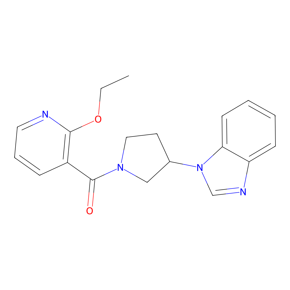 (3-(1H-benzo[d]imidazol-1-yl)pyrrolidin-1-yl)(2-ethoxypyridin-3-yl)methanone molecular structure, CAS 2034421-07-1