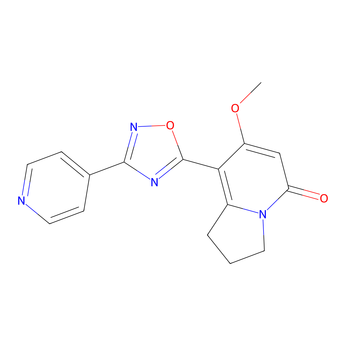 7-methoxy-8-(3-(pyridin-4-yl)-1,2,4-oxadiazol-5-yl)-2,3-dihydroindolizin-5(1H)-one molecular structure, CAS 2034421-12-8