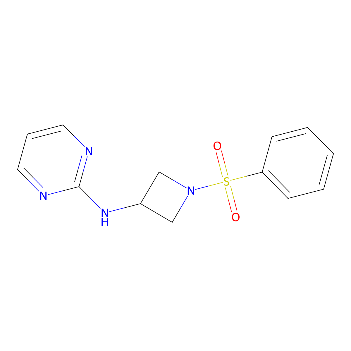 N-(1-(phenylsulfonyl)azetidin-3-yl)pyrimidin-2-amine molecular structure, CAS 2034421-22-0