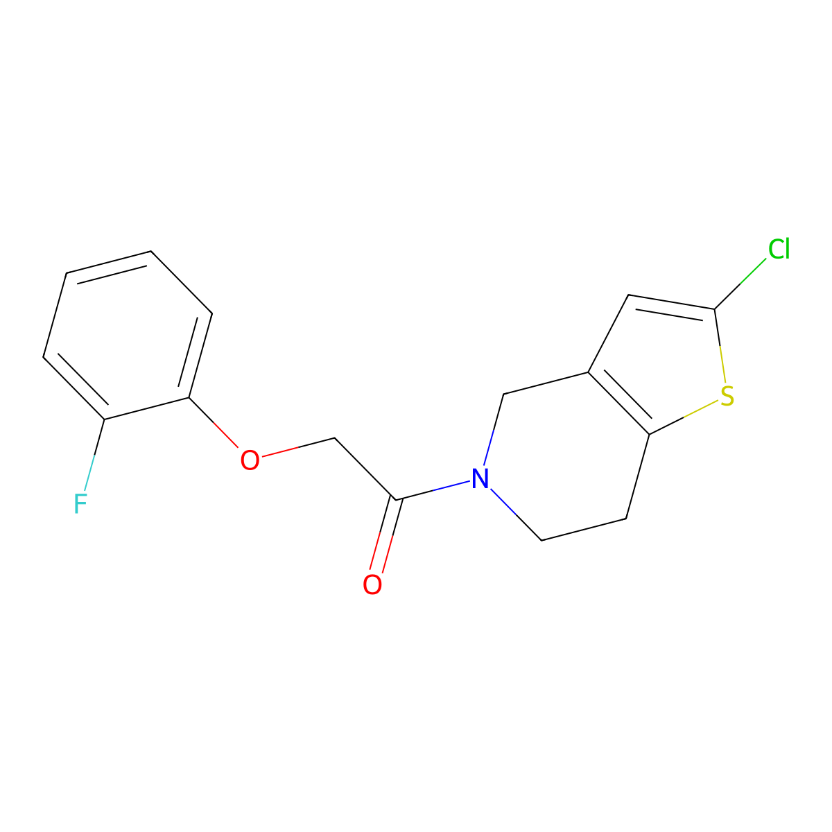1-(2-chloro-6,7-dihydrothieno[3,2-c]pyridin-5(4H)-yl)-2-(2-fluorophenoxy)ethanone molecular structure, CAS 2034421-63-9