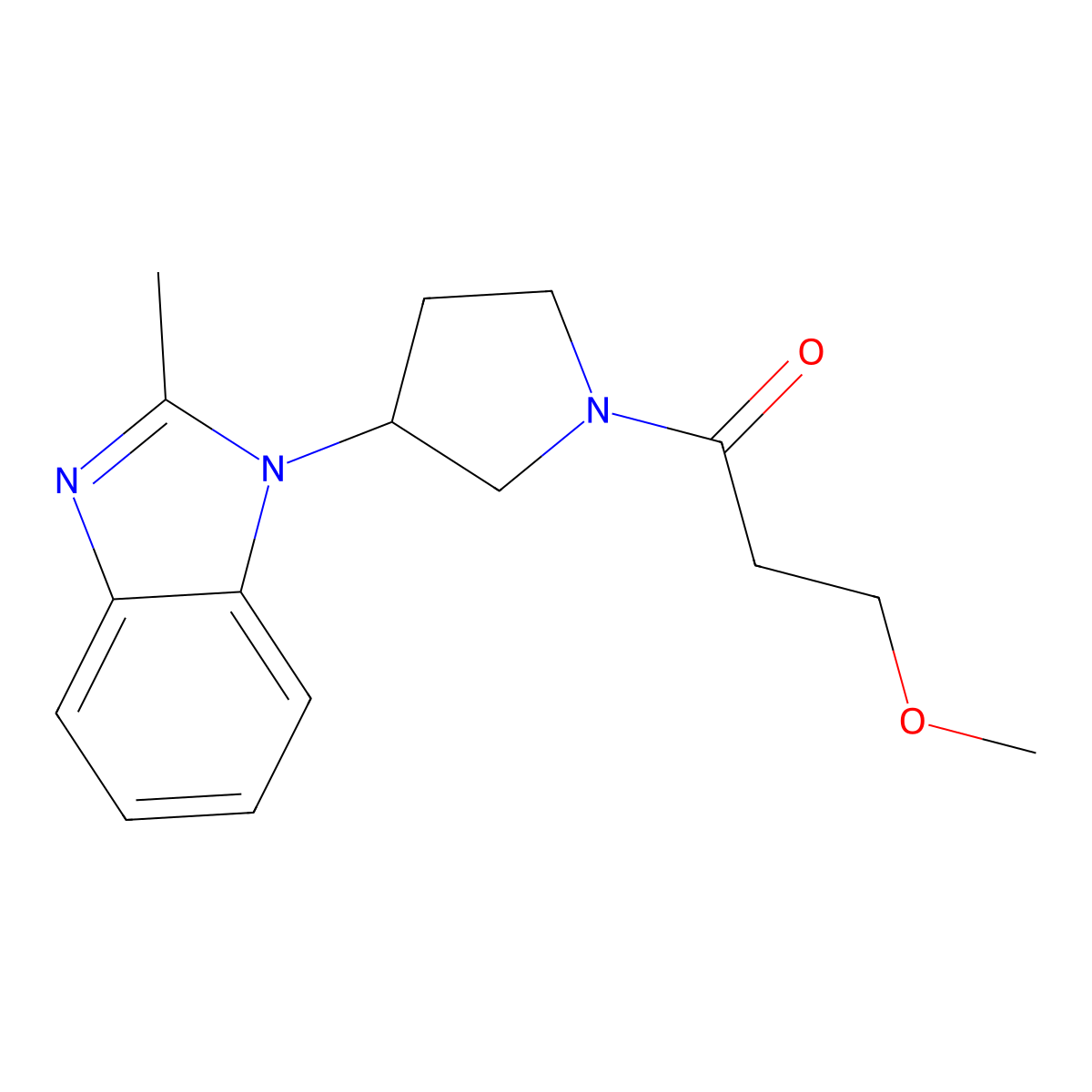 3-methoxy-1-(3-(2-methyl-1H-benzo[d]imidazol-1-yl)pyrrolidin-1-yl)propan-1-one molecular structure, CAS 2034421-68-4