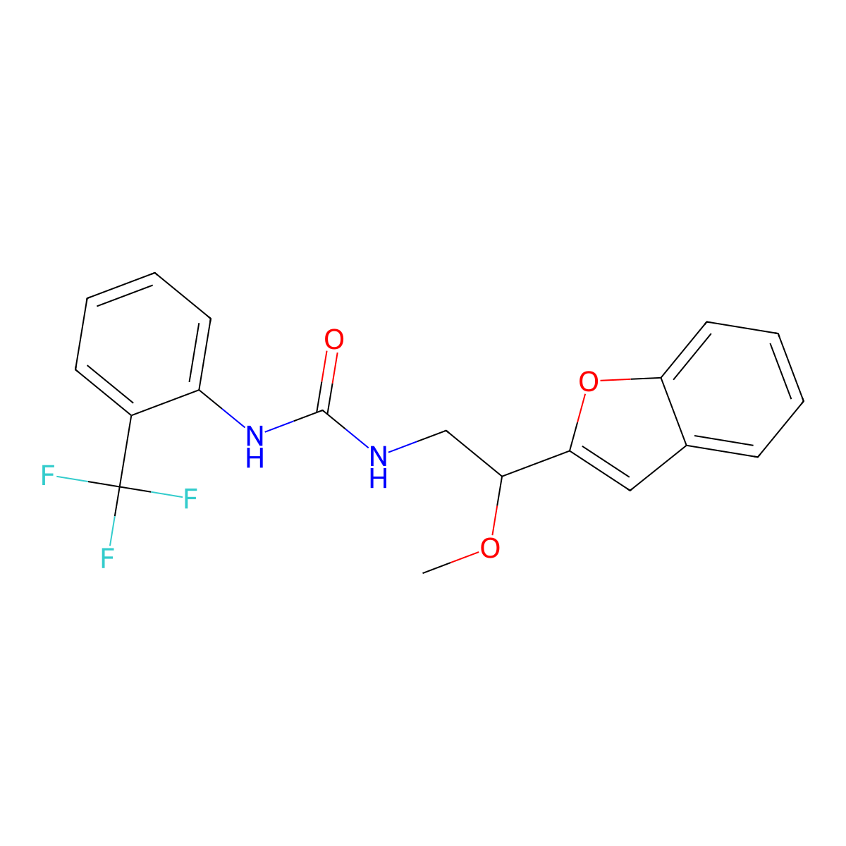 1-(2-(Benzofuran-2-yl)-2-methoxyethyl)-3-(2-(trifluoromethyl)phenyl)urea molecular structure, CAS 2034421-83-3