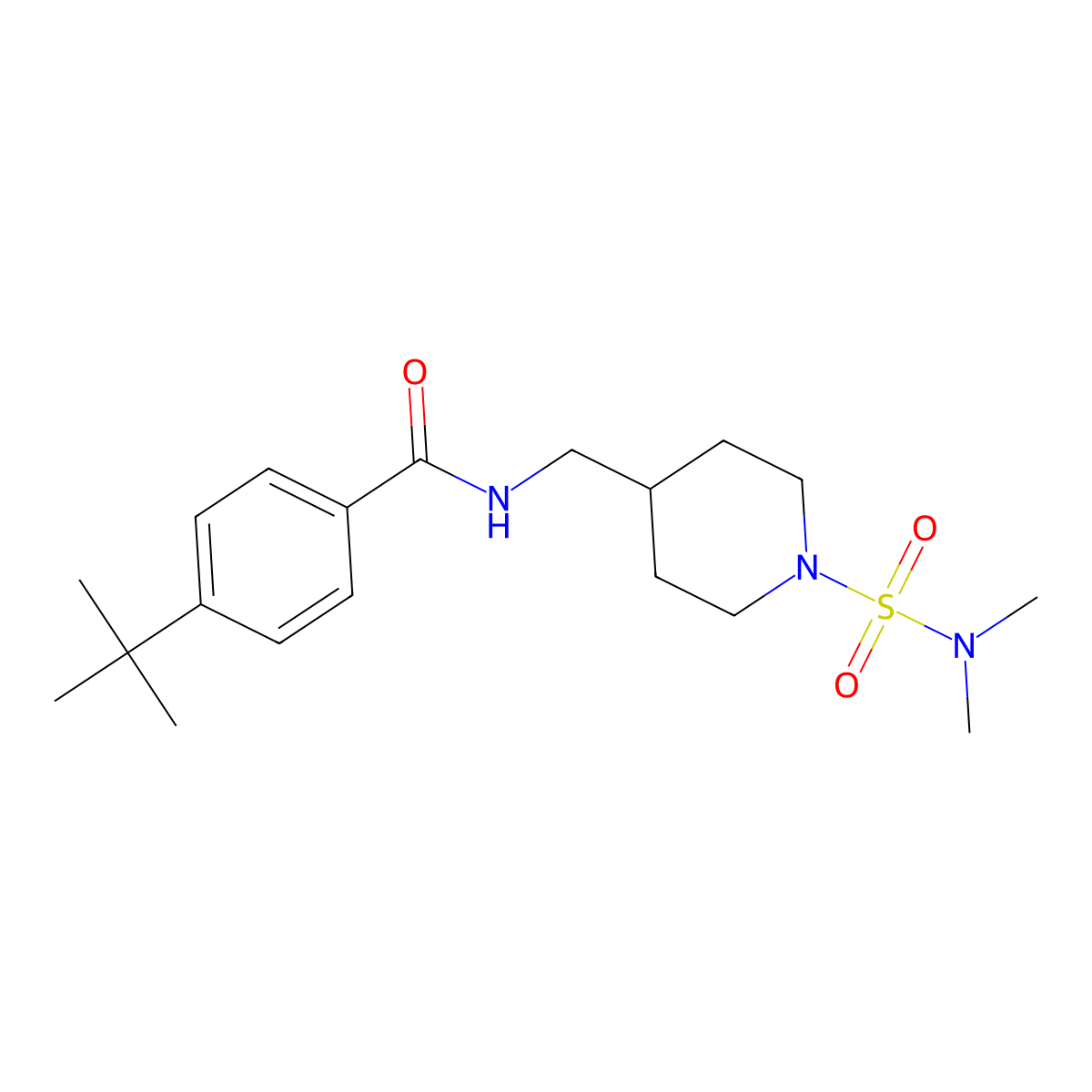 4-tert-butyl-N-{[1-(dimethylsulfamoyl)piperidin-4-yl]methyl}benzamide molecular structure, CAS 2034421-91-3