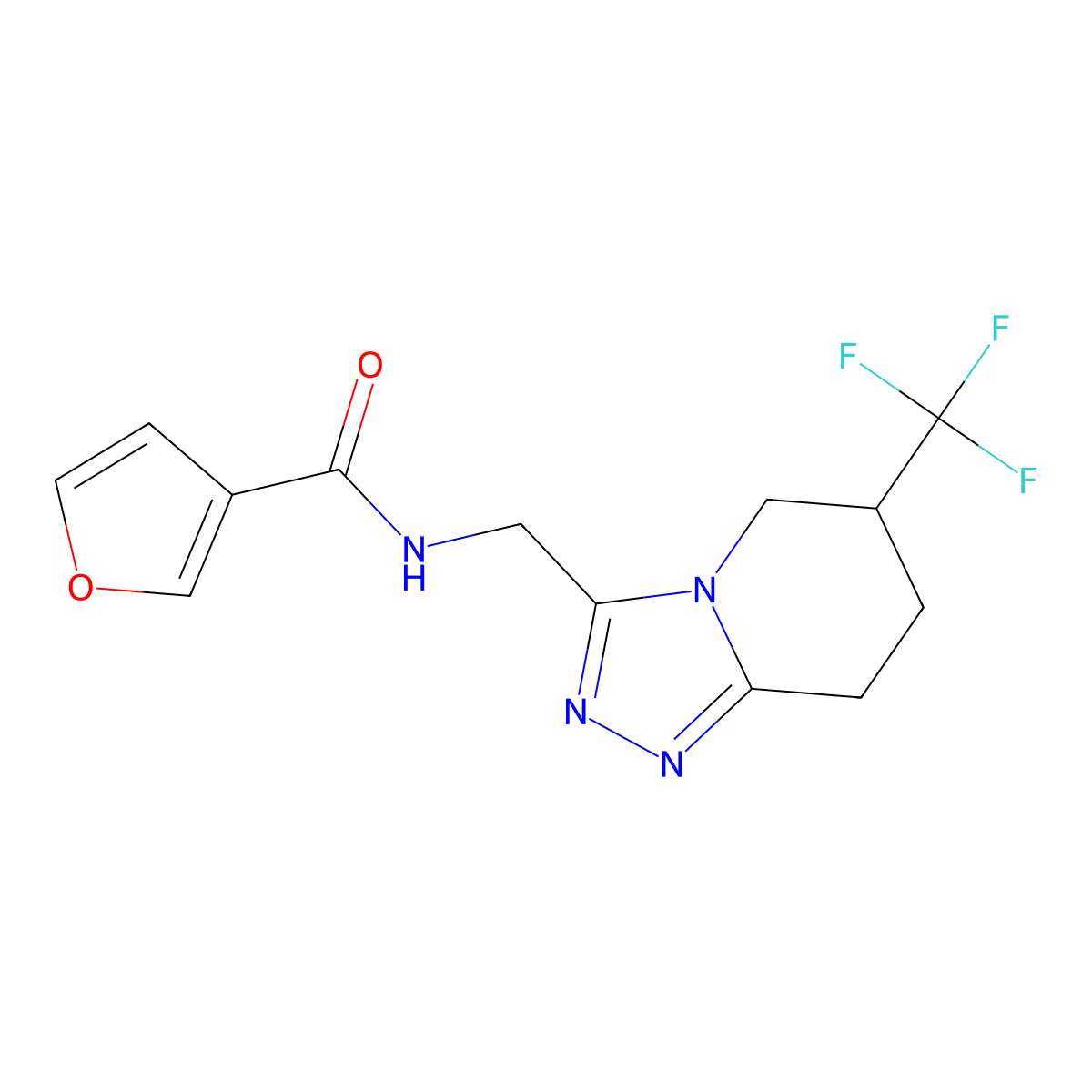 N-((6-(trifluoromethyl)-5,6,7,8-tetrahydro-[1,2,4]triazolo[4,3-a]pyridin-3-yl)methyl)furan-3-carboxamide molecular structure, CAS 2034422-12-1