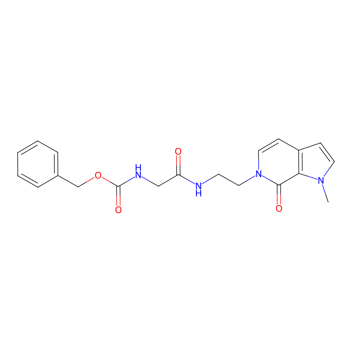 benzyl (2-((2-(1-methyl-7-oxo-1H-pyrrolo[2,3-c]pyridin-6(7H)-yl)ethyl)amino)-2-oxoethyl)carbamate molecular structure, CAS 2034422-20-1