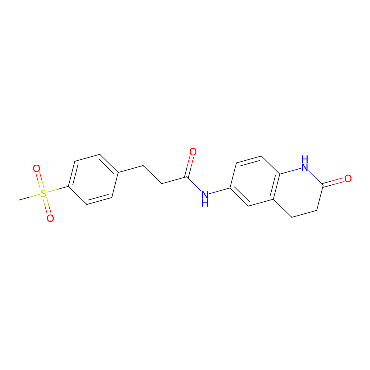 3-(4-(methylsulfonyl)phenyl)-N-(2-oxo-1,2,3,4-tetrahydroquinolin-6-yl)propanamide molecular structure, CAS 2034422-21-2