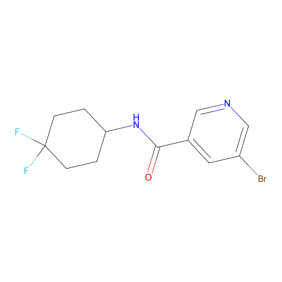 5-bromo-N-(4,4-difluorocyclohexyl)nicotinamide molecular structure, CAS 2034422-23-4