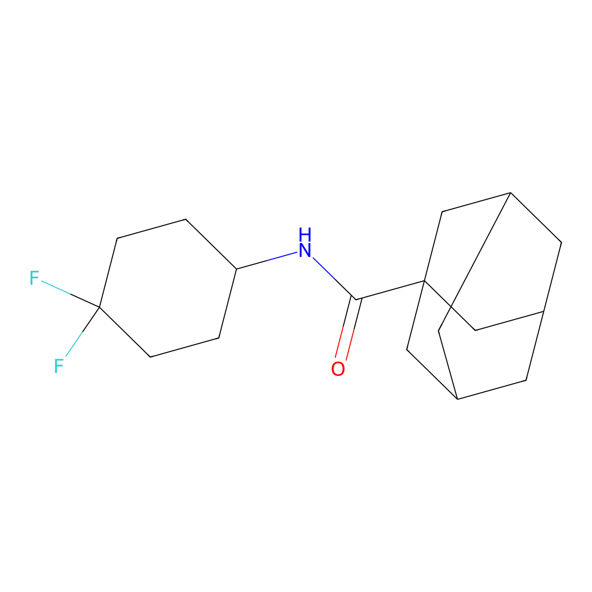 N-(4,4-difluorocyclohexyl)adamantane-1-carboxamide molecular structure, CAS 2034422-28-9