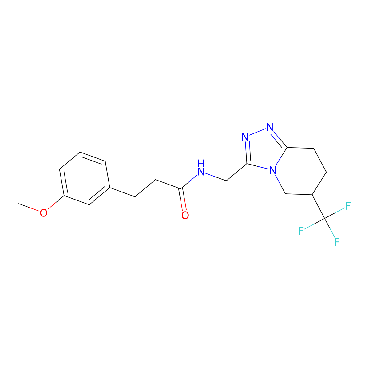 3-(3-methoxyphenyl)-N-((6-(trifluoromethyl)-5,6,7,8-tetrahydro-[1,2,4]triazolo[4,3-a]pyridin-3-yl)methyl)propanamide molecular structure, CAS 2034422-35-8