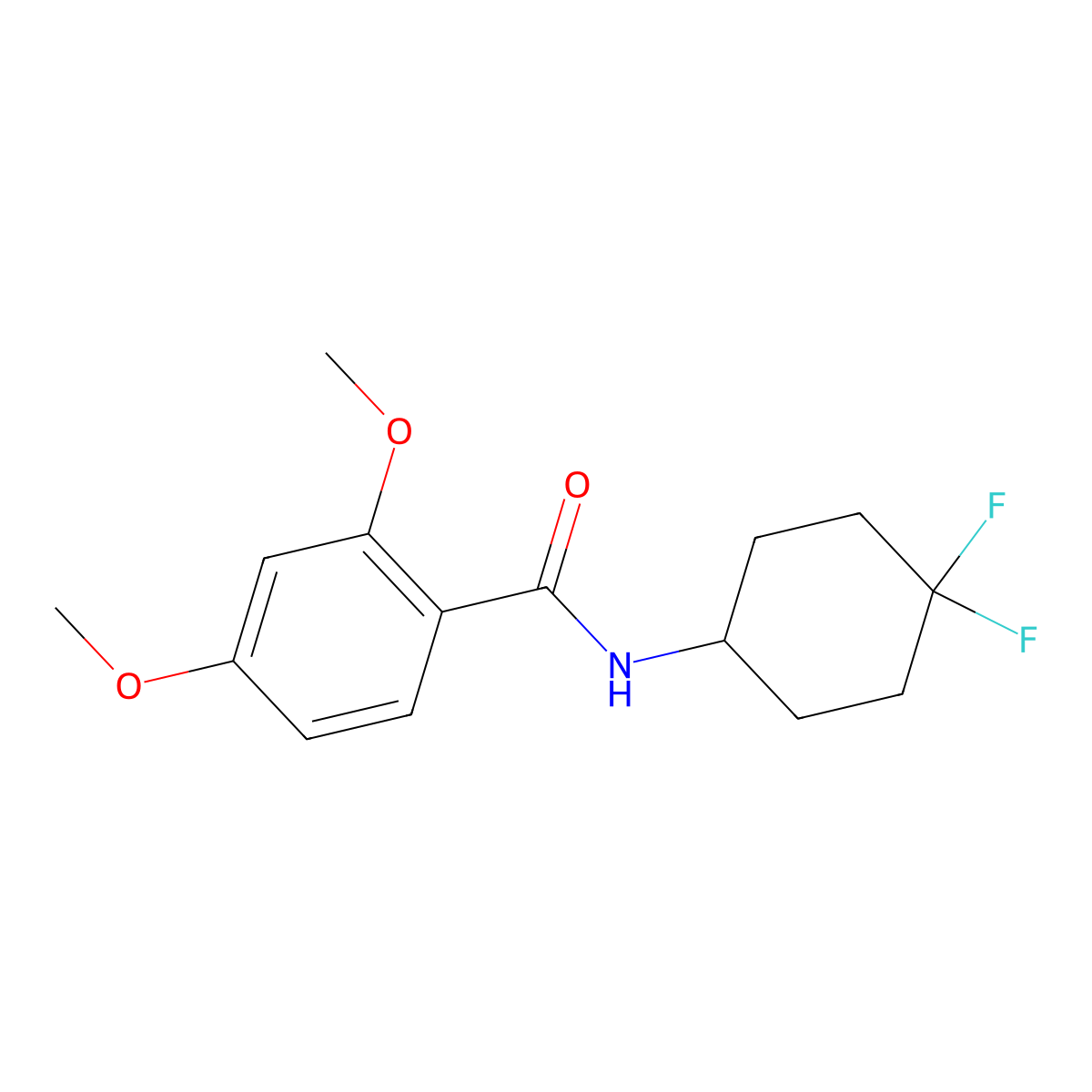 N-(4,4-difluorocyclohexyl)-2,4-dimethoxybenzamide molecular structure, CAS 2034422-36-9