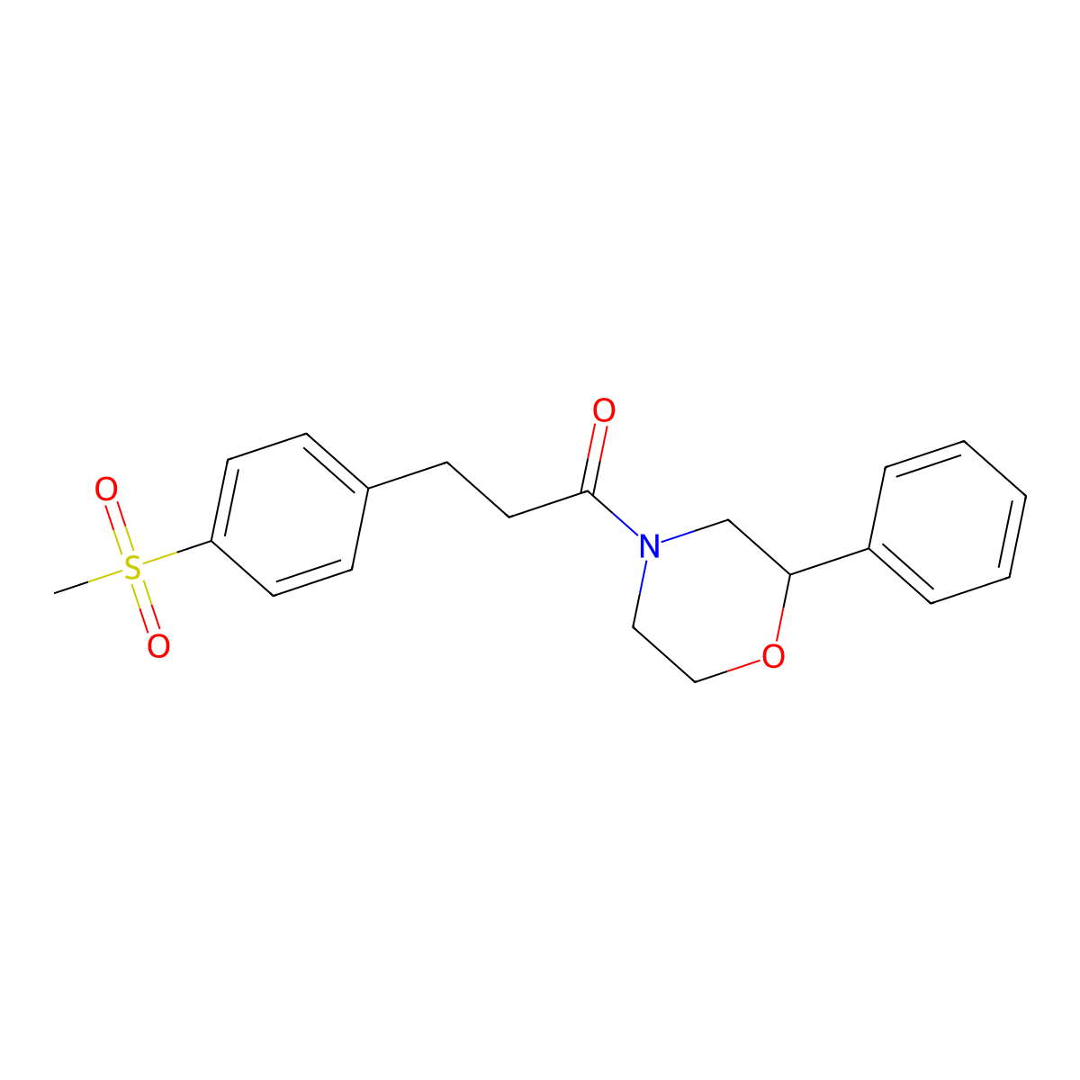 3-(4-(Methylsulfonyl)phenyl)-1-(2-phenylmorpholino)propan-1-one molecular structure, CAS 2034422-38-1