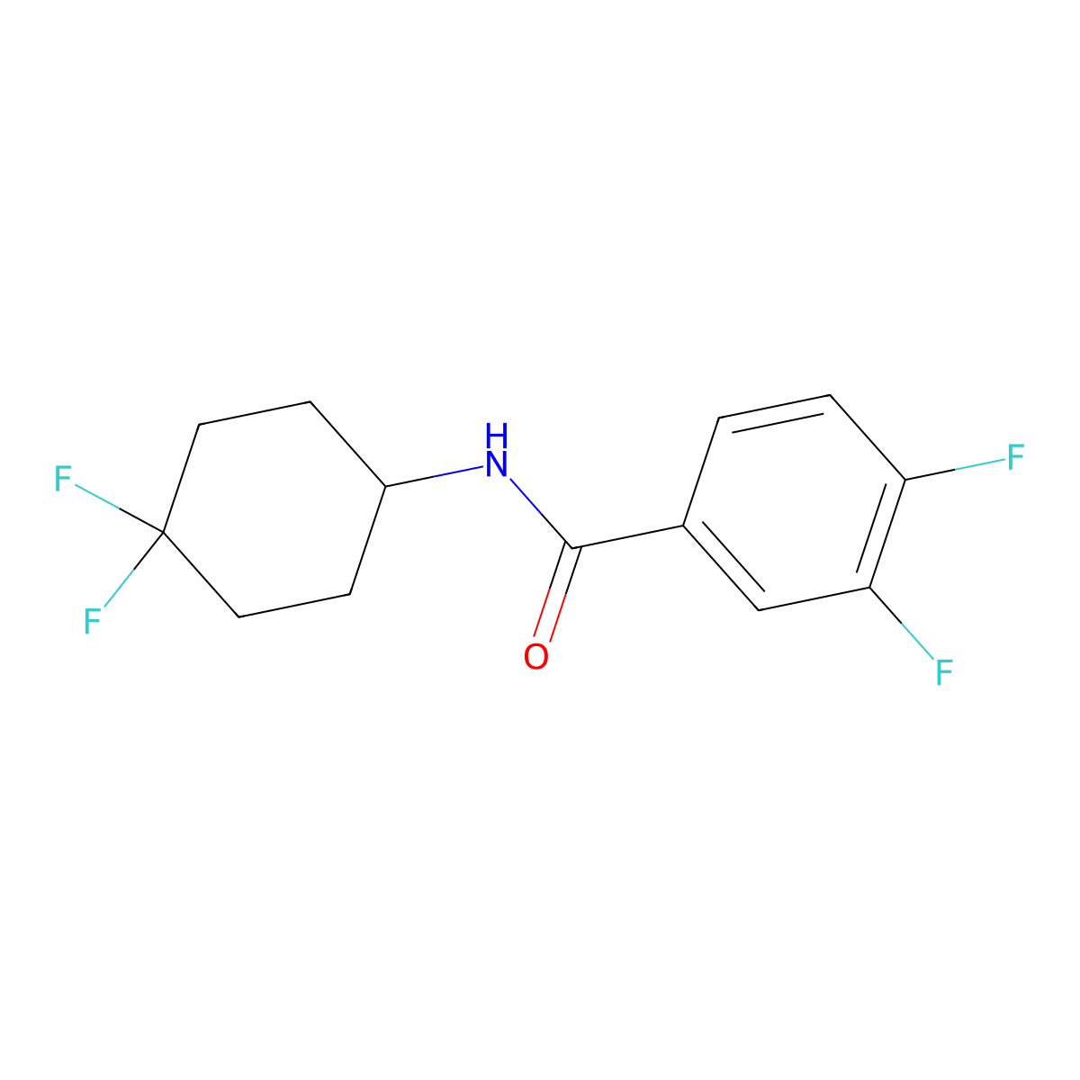 N-(4,4-difluorocyclohexyl)-3,4-difluorobenzamide molecular structure, CAS 2034422-41-6