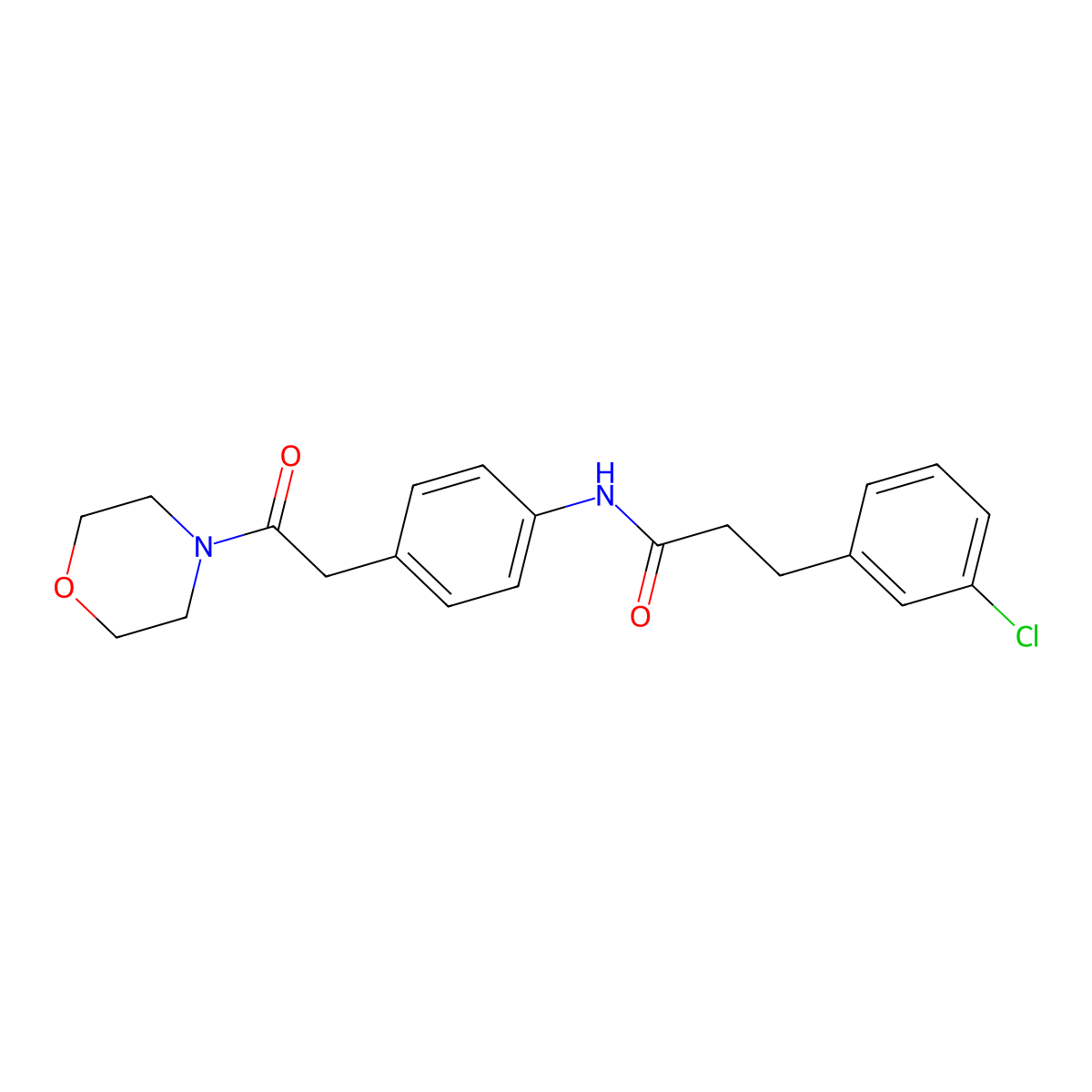 3-(3-chlorophenyl)-N-(4-(2-morpholino-2-oxoethyl)phenyl)propanamide molecular structure, CAS 2034422-59-6