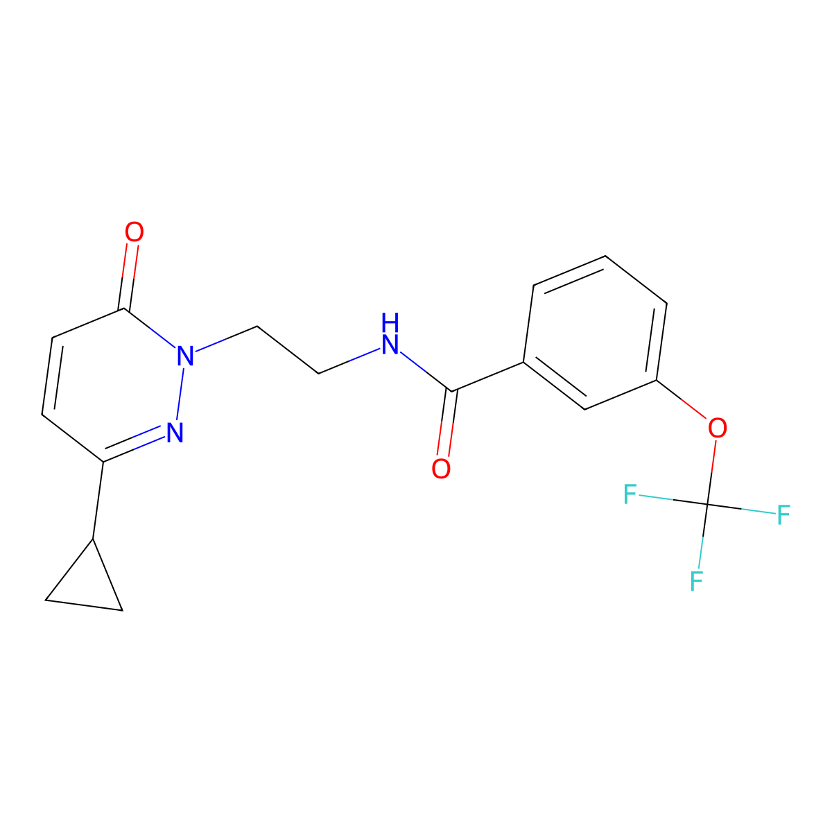 N-(2-(3-cyclopropyl-6-oxopyridazin-1(6H)-yl)ethyl)-3-(trifluoromethoxy)benzamide molecular structure, CAS 2034422-69-8