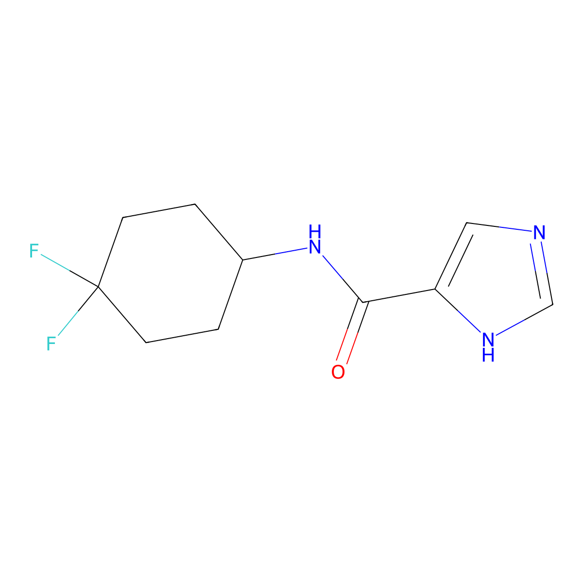 N-(4,4-difluorocyclohexyl)-1H-imidazole-5-carboxamide molecular structure, CAS 2034422-72-3