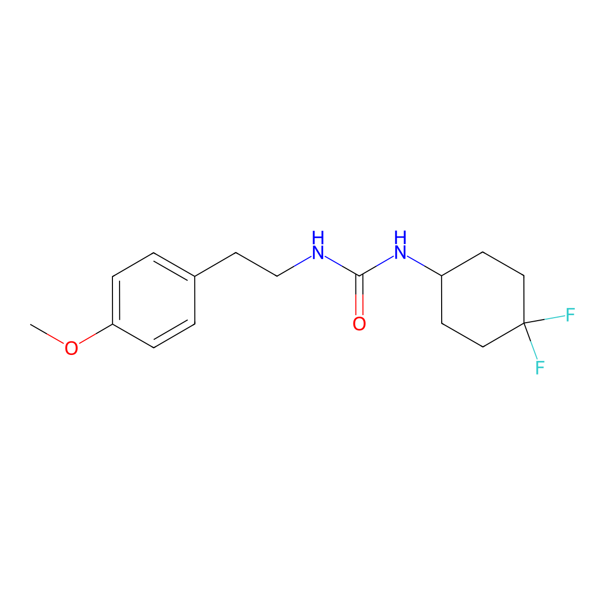 1-(4,4-Difluorocyclohexyl)-3-(4-methoxyphenethyl)urea molecular structure, CAS 2034422-78-9