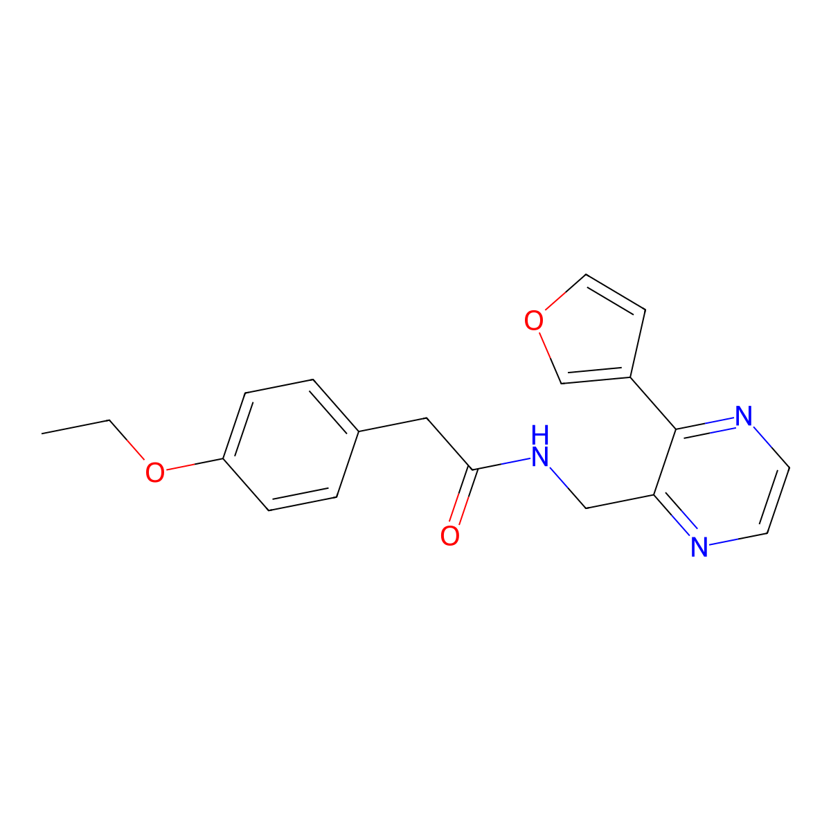 2-(4-ethoxyphenyl)-N-{[3-(furan-3-yl)pyrazin-2-yl]methyl}acetamide molecular structure, CAS 2034422-82-5