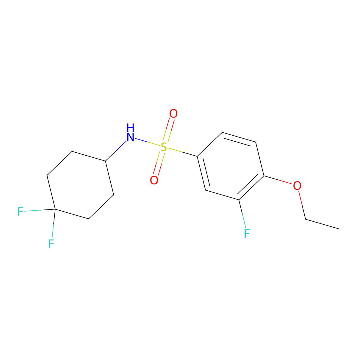 N-(4,4-difluorocyclohexyl)-4-ethoxy-3-fluorobenzenesulfonamide molecular structure, CAS 2034422-83-6