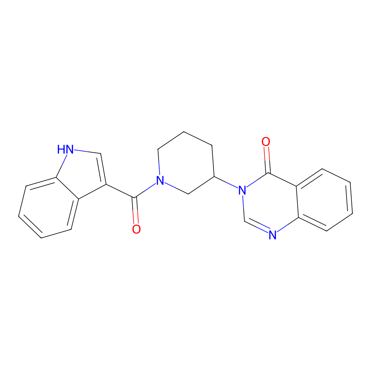 3-(1-(1H-indole-3-carbonyl)piperidin-3-yl)quinazolin-4(3H)-one molecular structure, CAS 2034422-84-7