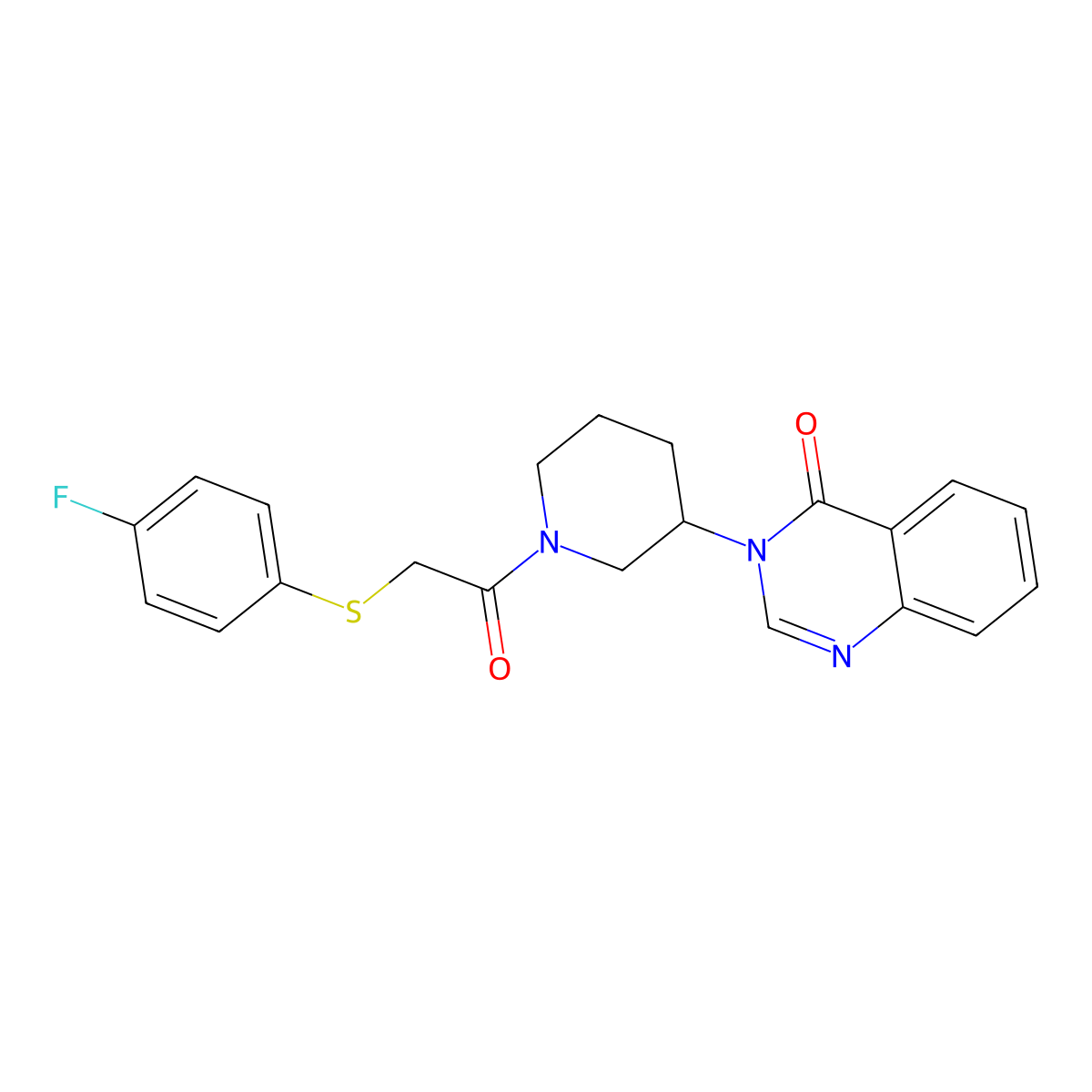 3-(1-(2-((4-fluorophenyl)thio)acetyl)piperidin-3-yl)quinazolin-4(3H)-one molecular structure, CAS 2034422-98-3